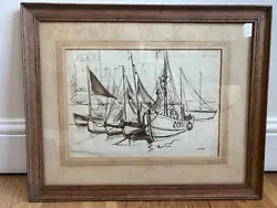 Buy Original Watercolour Sketch - Fishing Boats Honfleur France • 85£