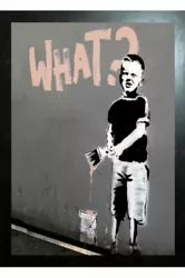 Buy BANKSY ART BLACK FRAMED BOY WITH PAINT BRUSH - 3D PICTURE LARGE 325mm X 425mm • 12.50£