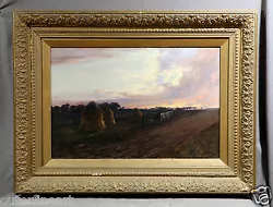 Buy  Haystack Fields At Sunset  19th Century European Oil Painting  • 5,906.21£