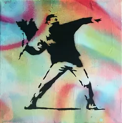 Buy PyB Signed FLOWERS MAN BANKSY Pop Board STREET ART Graffiti Painting Canvas • 99.14£