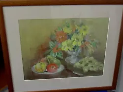 Buy Original Pastel Still Life Of Fruit And Flowers By Ruth Heal 1990 • 14.99£