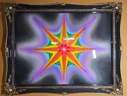 Buy Painting Geometric Star Rainbow Light Spectrum Airbrush Art Signed Framed • 519.75£