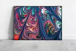 Buy Beautiful Rainbow Free Flowing Marbling Swirling Paint Style Abstract • 6.43£