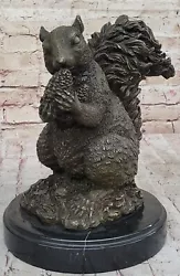 Buy Collector`s Bronze Squirrel Sculpture Handcrafted Figurine Statue Piece Sale • 250.62£