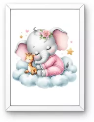 Buy Printable Digital Wall Art, Baby Bedtime Elephant, Nursery Wall Art Download • 0.99£
