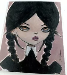 Buy Original Wednesday Addams Painting Thayer Art Jenna Ortega OOAK 8x10 Canvas  • 33.07£