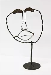 Buy BRADLEY ARTHUR / BE-ART- FL Modernist-Original Signed Wire Sculp-Abstract Face • 314.21£