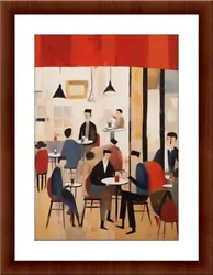 Buy Lowry Style Painting Sitting In The Cafe A4 Print Home Decor Wall Art Pictures • 4.99£