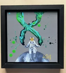 Buy KRE8 ORIGINAL HAND PAINTED SIGNED 8x8” MIXED MEDIA PAINTING ASTRONAUT SPACE • 1,086.74£