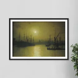 Buy John Atkinson Grimshaw - Nightfall On The Thames (1880) Photo Poster Painting • 17.50£