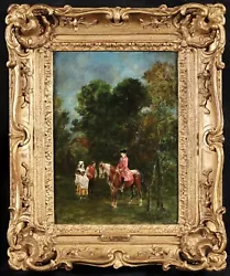 Buy John Lewis Brown (1829-1890) Signed French Oil Panel - Horse & Figures Landscape • 0.99£