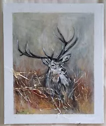 Buy Original Acrylic Painting Of Stag By Jessica J Peck • 14£