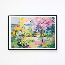 Buy Abstract Trees Landscape Painting Illustration 7x5 Retro Wall Decor Art Print • 3.95£