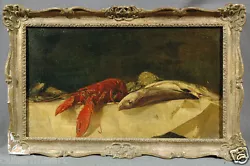 Buy 19th Cen.  Lobster/Fish  Still-Life, Attributed To Frederick Whitehead (BRITISH) • 3,937.47£