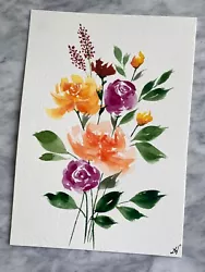 Buy Bouquet | Original Hand Painted Watercolour Painting | Floral | A5 | Signed • 35£