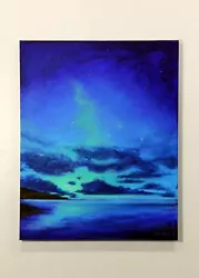 Buy The Starry Night, Hand Painted Acrylic Painting On Stretched Canvas, Seascape • 144.07£