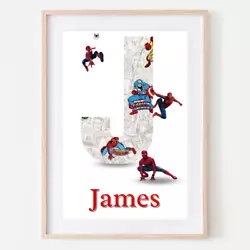 Buy Spiderman Name Print Superhero Prints Spiderman Prints Boys Bedroom Prints #3051 • 6£