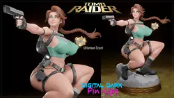 Buy Lara Croft Fanart - Gun Girl Waifu Figure Unpainted Resin TTRPG Mini | Nude • 7£