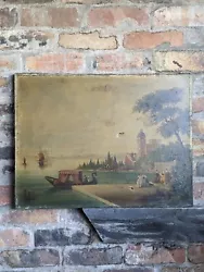 Buy 19th Century Oil On Canvas Venetian Scene Antique Painting • 385£