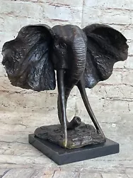 Buy Original Milo African Male Elephant Head Bronze Sculpture Hot Cast Figure Sale • 189.27£