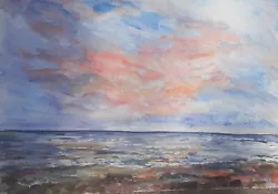 Buy Original Artwork Painting Beach Sunset Wales Colourful Atmospheric  • 85£