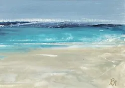 Buy Semi Abstract Seascape / Coastal Art Original Acrylic Painting Mounted. • 22.95£