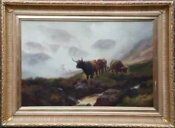 Buy Henry R Hall British Victorian Art Scottish Landscape Oil Painting Cattle • 5,500£