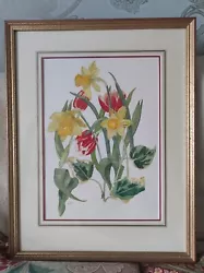 Buy Original Watercolour, Daffodils And Tulips, Beautiful And Bright, Golden Shimmer • 200£