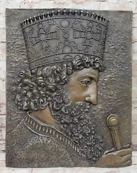 Buy Wall-Mounted Bronze Sculpture Of Cyrus The Great, King Of Persia, Fine Art Sale • 535.98£