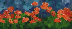 Buy Original Acrylic On Paper Painting Flowers Colorful Garden Art Poppies Abstract • 33.07£