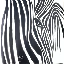 Buy Original Large Painting On Canvas Of A Zebra Black And White • 40£