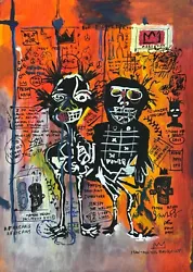 Buy Jean Michel Basquiat (Handmade) Mixed Media Paper Painting Signed And Stamped • 120.18£