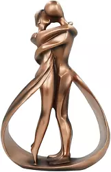 Buy COUPLE ROMANTIC SCULPTURE Hug And Kissing Pinkish Bronze 10 Inch • 35.55£