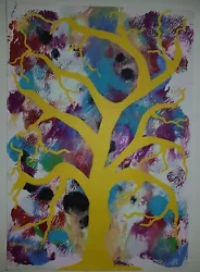 Buy Tree Painting Original Art Yellow Tree Colourful Unique • 15.20£