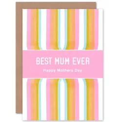 Buy Rainbow Paint Best Mum Ever Mothers Day Blank Greeting Card With Envelope • 4.42£