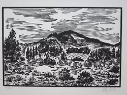 Buy Modern Woodcut. Landscape. Signed, Numbered 110/200. To Be Identified • 4.28£
