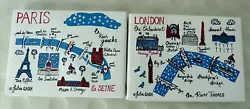 Buy 2 X Mini Canvas Paintings - Paris And London - Julia Gash • 4.99£