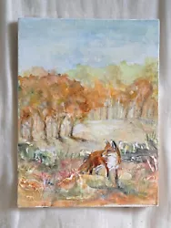 Buy Original Acrylic Painting By Jessica J Peck - Landscape With Fox • 14£
