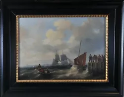 Buy Karl Eduard Detloff (1804-1857): Harbour Scene With Sailors On The Wavy Sea • 8,825.30£