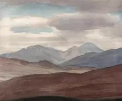 Buy Cedric J Kennedy (1898-1968) Watercolour Painting - Mountain Landscape Scotland • 100£