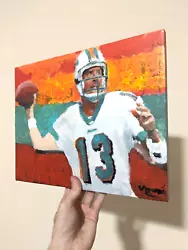 Buy Dan Marino Painting On Canvas 11x14 Football Art Miami Dolphins • 66.48£