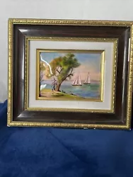 Buy Antique Small Painting Enamelled Boats On Copper F.J.Carmona France Limoges • 103.32£