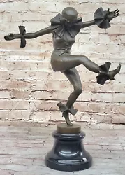 Buy 100% Solid Bronze Figurine Of The Sexy Woman In A Harlequin Costume • 139.32£