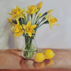 Buy Narcissus Flower Bouquet Oil Painting Wild Flower Original Art 20x20  • 255.94£