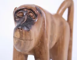 Buy Hand Carved Wood 10” Monkey Baboon Chimp Figure Vtg Folk Distressed Mid Century • 80.61£