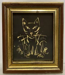 Buy Vintage Pauline Morris CAT PAINTING Framed English • 44£