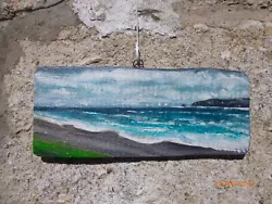 Buy Acrylic Painting  Beach Seascape Driftwood Plaque • 10£