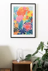 Buy Tropical Jungle Forest Art Print Flowers Illustration Painting Colourful Birds • 3.99£