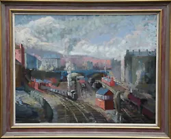 Buy Harry Jefferson Barnes Scottish Industrial Landscape Oil Painting Glasgow Rail • 4,950£