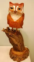Buy Vintage OWL ON TREE STUMP Wood Sculpture OUTSIDER FOLK ART Hand Carved Signed   • 102.89£